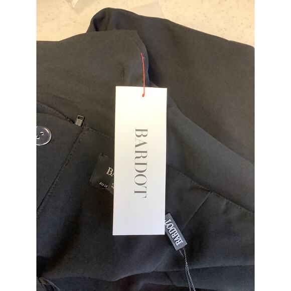 Bardot Size 10/XL Black Mini Eleni Dress Strapless Cut-Out Contoured Neck I14-12 - Picture 11 of 13